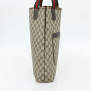 GUCCI GG Supreme Web Sherry Line Tote Bag PVC Beige Red 16 002 4487 Auth 177774-4