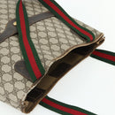 GUCCI GG Supreme Web Sherry Line Tote Bag PVC Beige Red 16 002 4487 Auth 177774-6