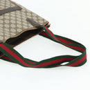GUCCI GG Supreme Web Sherry Line Tote Bag PVC Beige Red 16 002 4487 Auth 177774-7