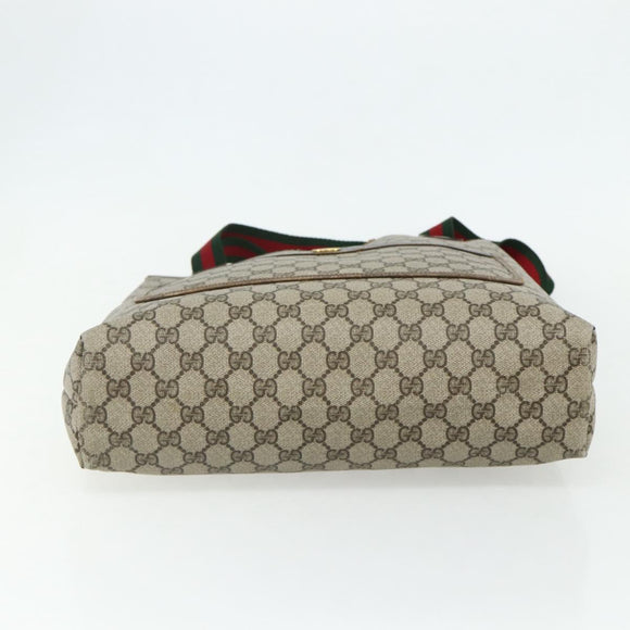 GUCCI GG Supreme Web Sherry Line Tote Bag PVC Beige Red 16 002 4487 Auth 177774
