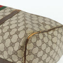 GUCCI GG Supreme Web Sherry Line Hand Bag PVC Beige Red Auth 177775-10