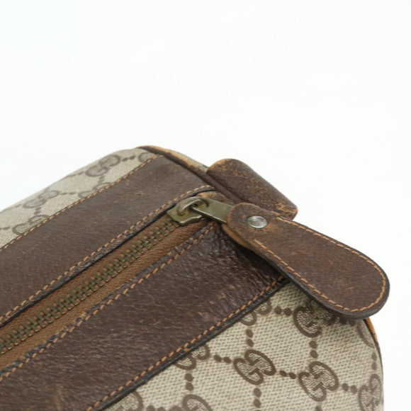 GUCCI GG Supreme Web Sherry Line Hand Bag PVC Beige Red Auth 177775