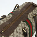 GUCCI GG Supreme Web Sherry Line Hand Bag PVC Beige Red Auth 177775-6