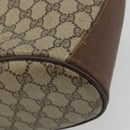 GUCCI GG Supreme Web Sherry Line Bag PVC Beige Gold 904 02 081 Auth 177778-15