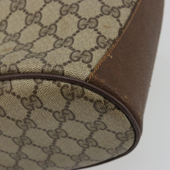 GUCCI GG Supreme Web Sherry Line Bag PVC Beige Gold 904 02 081 Auth 177778