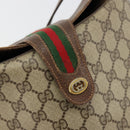 GUCCI GG Supreme Web Sherry Line Bag PVC Beige Gold 904 02 081 Auth 177778-10