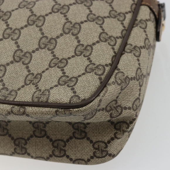 GUCCI GG Supreme Web Sherry Line Hand Bag PVC Beige Gold Auth 177779