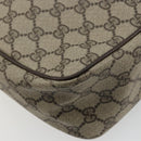 GUCCI GG Supreme Web Sherry Line Hand Bag PVC Beige Gold Auth 177779-14