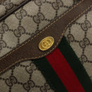 GUCCI GG Supreme Web Sherry Line Hand Bag PVC Beige Gold Auth 177779-15