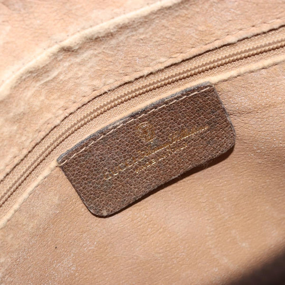 GUCCI GG Supreme Web Sherry Line Hand Bag PVC Beige Gold Auth 177779