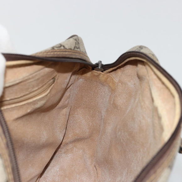 GUCCI GG Supreme Web Sherry Line Hand Bag PVC Beige Gold Auth 177779