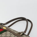 GUCCI GG Supreme Web Sherry Line Hand Bag PVC Beige Gold Auth 177779-8