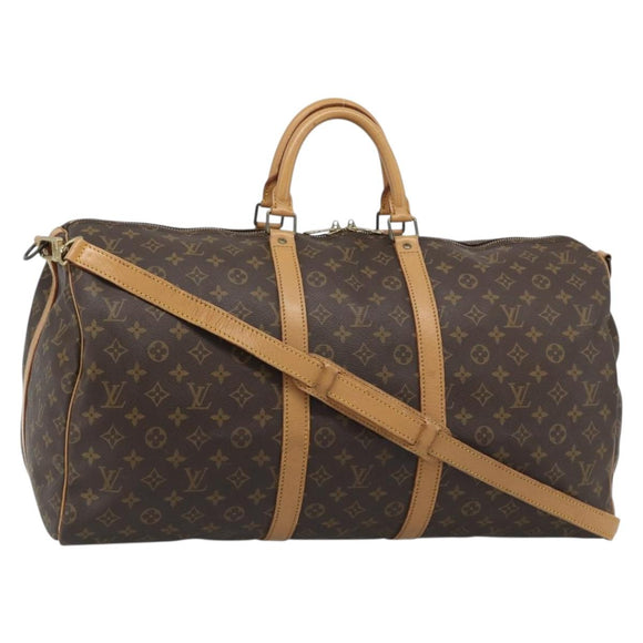 LOUIS VUITTON Monogram Keepall Bandouliere 55 Boston Bag M41414 LV Auth 177780