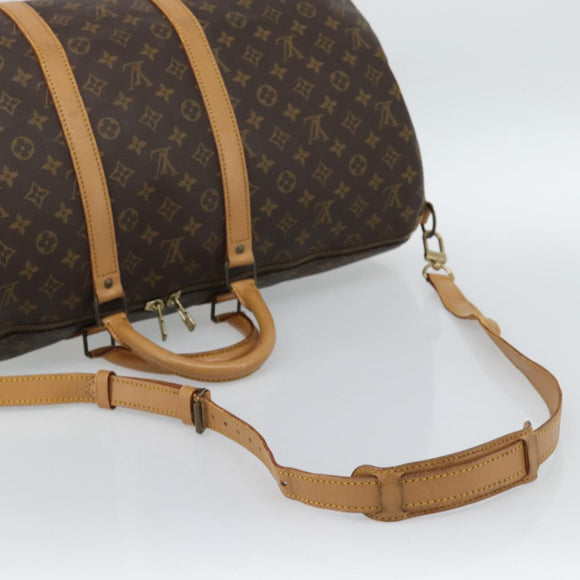 LOUIS VUITTON Monogram Keepall Bandouliere 55 Boston Bag M41414 LV Auth 177780