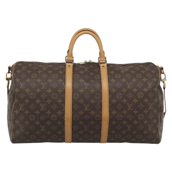 LOUIS VUITTON Monogram Keepall Bandouliere 55 Boston Bag M41414 LV Auth 177780