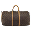 LOUIS VUITTON Monogram Keepall Bandouliere 55 Boston Bag M41414 LV Auth 177780-3