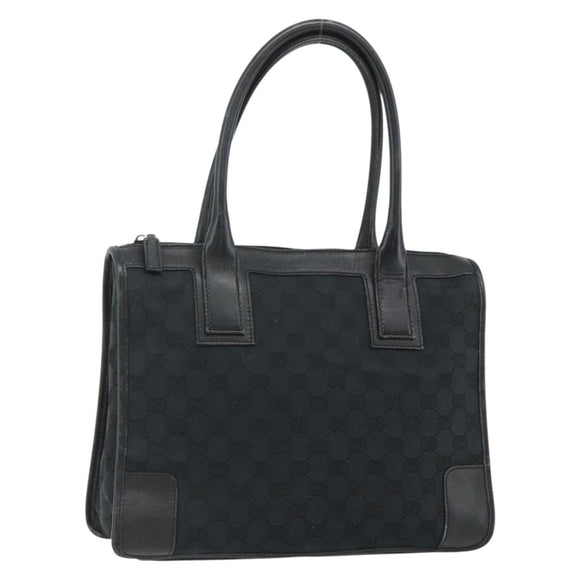GUCCI GG Canvas Tote Bag Black Gold Auth 177786