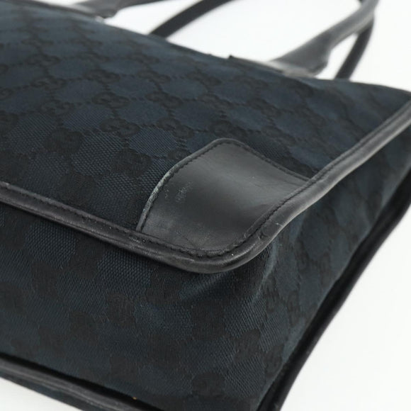 GUCCI GG Canvas Tote Bag Black Gold Auth 177786