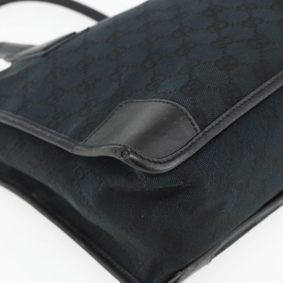 GUCCI GG Canvas Tote Bag Black Gold Auth 177786