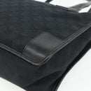 GUCCI GG Canvas Tote Bag Black Gold Auth 177786-12