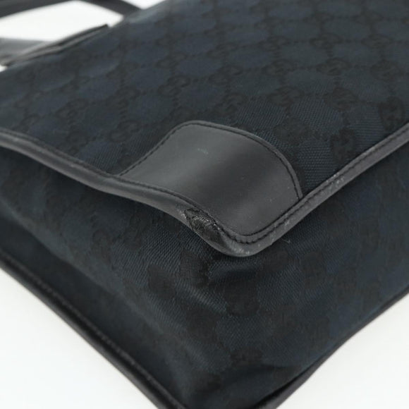 GUCCI GG Canvas Tote Bag Black Gold Auth 177786