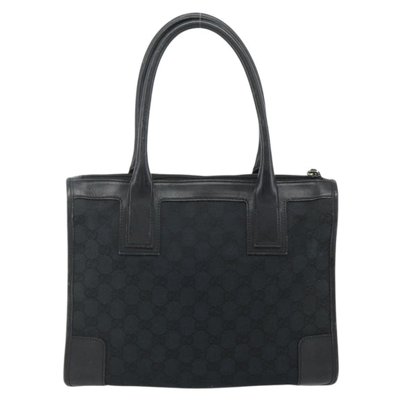 GUCCI GG Canvas Tote Bag Black Gold Auth 177786