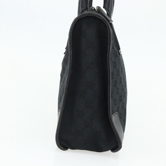 GUCCI GG Canvas Tote Bag Black Gold Auth 177786