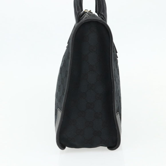 GUCCI GG Canvas Tote Bag Black Gold Auth 177786