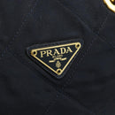 PRADA Chain Tote Tas Nylon Navy Goud Auth 177788-17