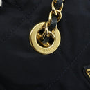 PRADA Chain Tote Tas Nylon Navy Goud Auth 177788-18