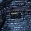 PRADA Chain Tote Tas Nylon Navy Goud Auth 177788-19