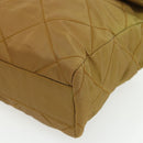 PRADA Chain Tote Bag Nylon Beige Gold Auth 177789-9