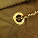 PRADA Chain Tote Bag Nylon Beige Gold Auth 177789-17
