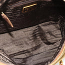 PRADA Chain Tote Bag Nylon Beige Gold Auth 177789-11