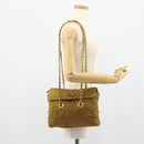PRADA Chain Tote Bag Nylon Beige Gold Auth 177789-24