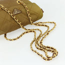 PRADA Chain Tote Bag Nylon Beige Gold Auth 177789-7