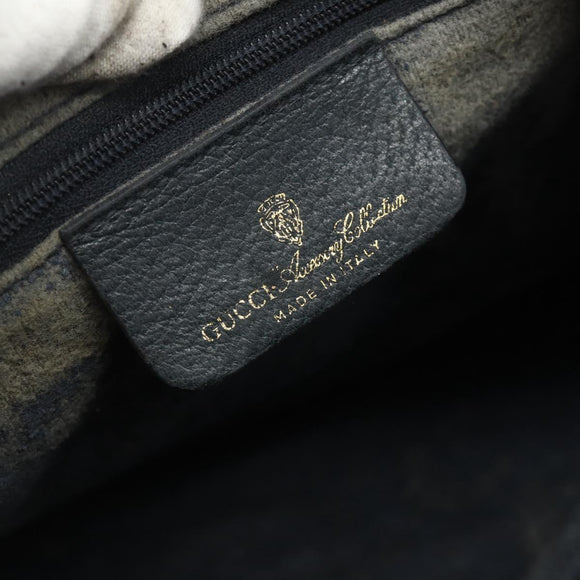 GUCCI GG Supreme Sherry Line Hand Bag PVC Navy Gold 39 02 007 Auth 177794