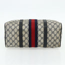 GUCCI GG Supreme Sherry Line Hand Bag PVC Navy Gold 39 02 007 Auth 177794-9