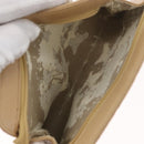 CHANEL Bicolore Pouch Lamb Skin Beige Gold CC Auth 177796-10