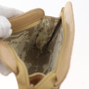 CHANEL Bicolore Pouch Lamb Skin Beige Gold CC Auth 177796-17