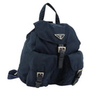 PRADA Backpack Nylon Navy Silver Auth 177799-1