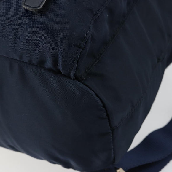 PRADA Backpack Nylon Navy Silver Auth 177799