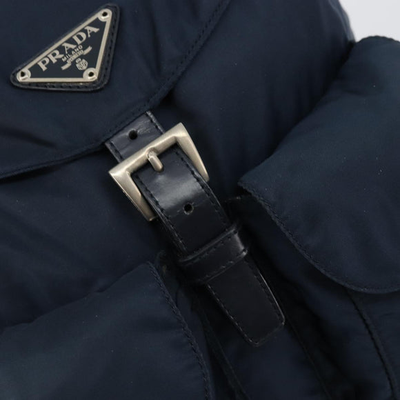 PRADA Backpack Nylon Navy Silver Auth 177799