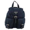 PRADA Backpack Nylon Navy Silver Auth 177799-13