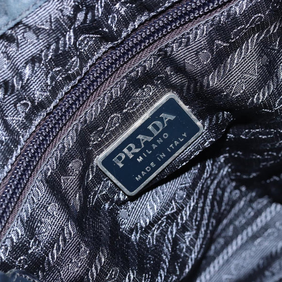 PRADA Backpack Nylon Navy Silver Auth 177799