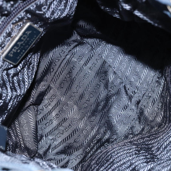 PRADA Backpack Nylon Navy Silver Auth 177799