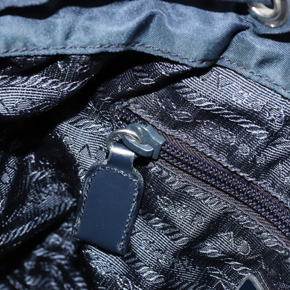 PRADA Backpack Nylon Navy Silver Auth 177799