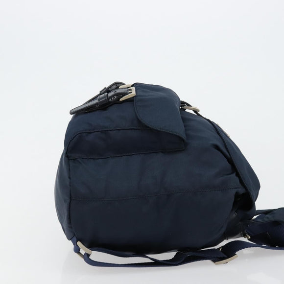PRADA Backpack Nylon Navy Silver Auth 177799