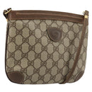 GUCCI GG Supreme Shoulder Bag PVC Beige Gold Auth 177800-1
