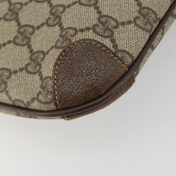 GUCCI GG Supreme Shoulder Bag PVC Beige Gold Auth 177800
